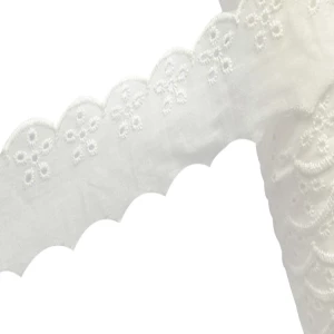 YLC34 Pure cotton wave edge white lace fabric  4.0cm for Home Textile,dress,cushion accessories