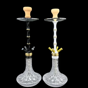 WY-HS02 Splendid Aluminum Glass Hookah Chicha 4 Hoses New Large Bottle Bottom