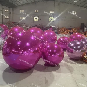 Christmas decoration reflective pink mirror ball shinny laser mirror balloon inflatable mirror balls for decoration