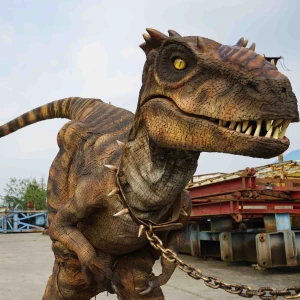 Outdoor Theme Park Vivid Animatronic Hidden Legs Dinosaurs Velociraptor Costume With Movement
