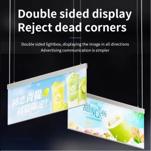 Hanging Ultra Thin Aluminum Frame Double sided LED Light Advertising Sign Box