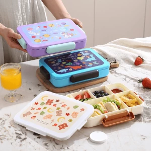 6 Compartments Microwavable Food Grade Bento Lunch Box For Kids