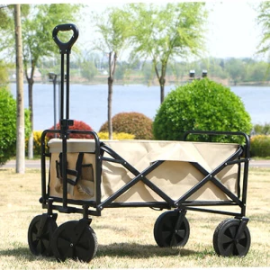 Outdoor Shandong camping car 8 inch picnic small trailer camping table hand cart can fold large capacity camp car