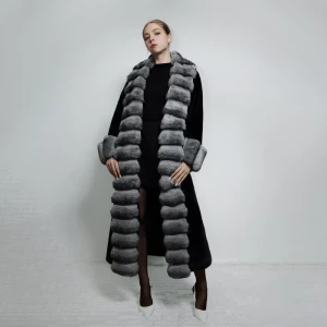 Womens Winter Eco-friendly Warm Lapel Faux Fur With Inner Lining and Hidden Hook-clasps Coats