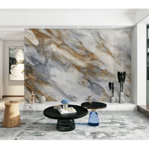 6mm Decorative Wall Polished Tiles Large Format Ceramic Slab Thin Porcelain Panels