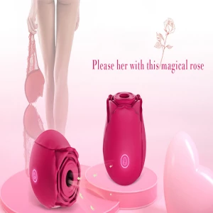 Hot Selling Women Sex Toy Silicone Tongue Vibrator Rose Shaped Clitoral Sucking Vibrator for Nipple