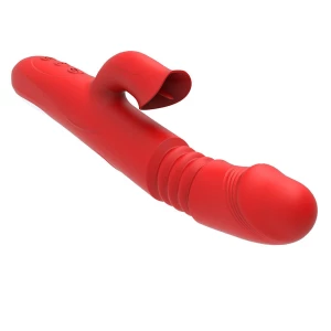 Dildo Rabbit Vibrator for Women Heating Telescopic Rotation Vibrator Tongue Licking Clitoris G-spot Stimulator Adult Sex Toys for Women