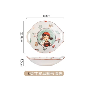 Nordic dish porcelain dinnerware  lovely fairy tale forest gratin dish set household Japanese dish bowl ceramic children's tableware