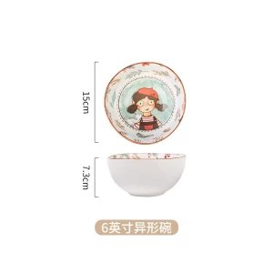 Nordic dish porcelain dinnerware  lovely fairy tale forest gratin dish set household Japanese dish bowl ceramic children's tableware