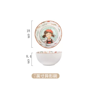 Nordic dish porcelain dinnerware  lovely fairy tale forest gratin dish set household Japanese dish bowl ceramic children's tableware