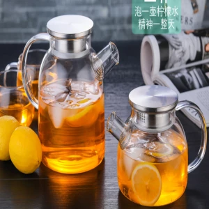manufactures the wholesale glass teapot heat resistant high borosilicate glass teapot glass bamboo cover kettle cooling kettle