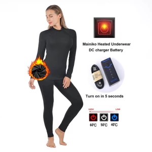 Custom Thermal Underwear Electric Rechargeable Battery Heated Cotton Long Johns