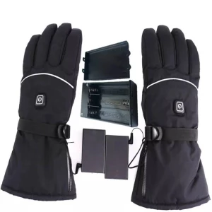 Men Women Heated Gloves with 6 sections No.5 Battery Capacity Winter Waterproof Ski Gloves