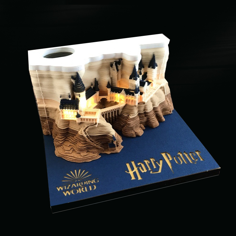 Customized 3D Block NotePad Calendar New Style Harry Potter Series Hogwarts Castle Design Notepad