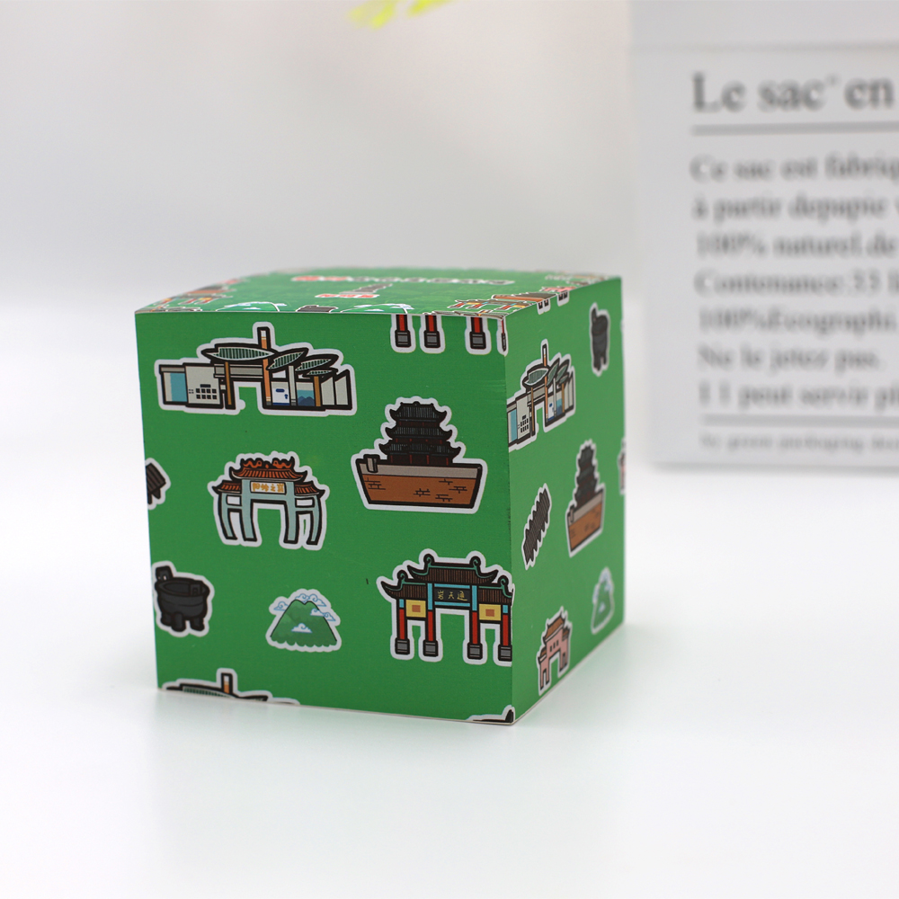 Block Pad Custom Logo Design Office Advertising Paper Sticky Notes 4 Side Printing Memo Cube
