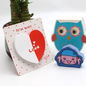 Wholesale Customized logo hot sale fancy cute heart-shaped sticky notes free color printing Mini Memo Pad