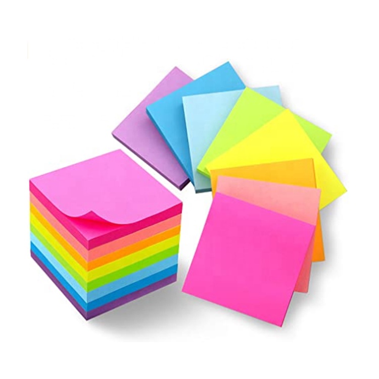 Amazon Hot Sale Memo Pad Memorandum Colorful Paper Custom 3x3 Inches Sticky Notes