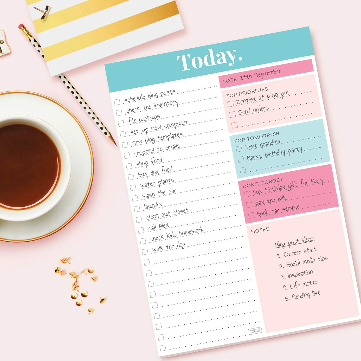 Costom Sticky Notes memo padundated Daily To Do List Notepad Planner Shopping List Checklist Customizable  Hot sale products