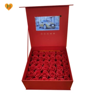 Red LCD Video Gift Box 7 inch Lcd Screen Video Box Upload Personal Video for memory Gift box