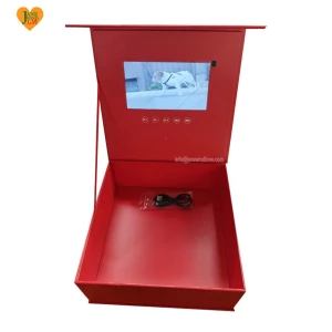 Red LCD Video Gift Box 7 inch Lcd Screen Video Box Upload Personal Video for memory Gift box