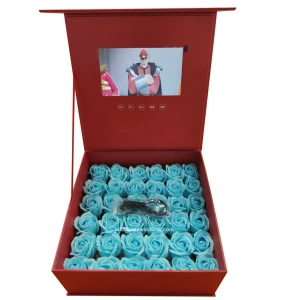 Red LCD Video Gift Box 7 inch Lcd Screen Video Box Upload Personal Video for memory Gift box