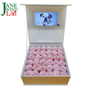 White Lcd Video Gift Box with 7 inch lcd screen A grade High Resolution Upload your personal Video By USB cord