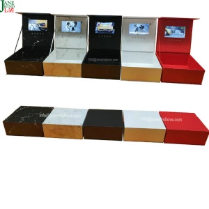 Marble White Video Box Gift with 7 inch video player lcd screen Upload your own Video by USB