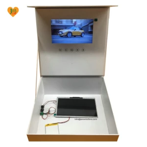 White Lcd Video Gift Box with 7 inch lcd screen A grade High Resolution Upload your personal Video By USB cord