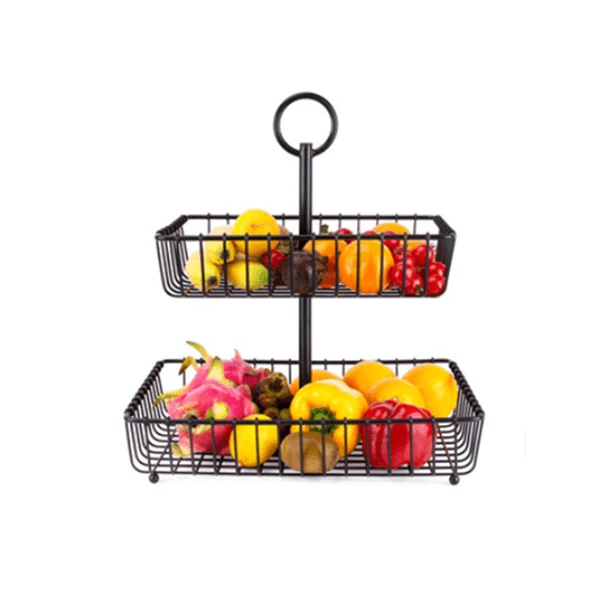 Fruit and vegetable storage rack Single and double layer storage basket bathroom storage rack
