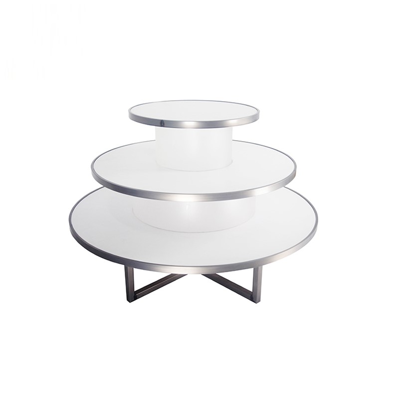 Acrylic and metal round table display stand