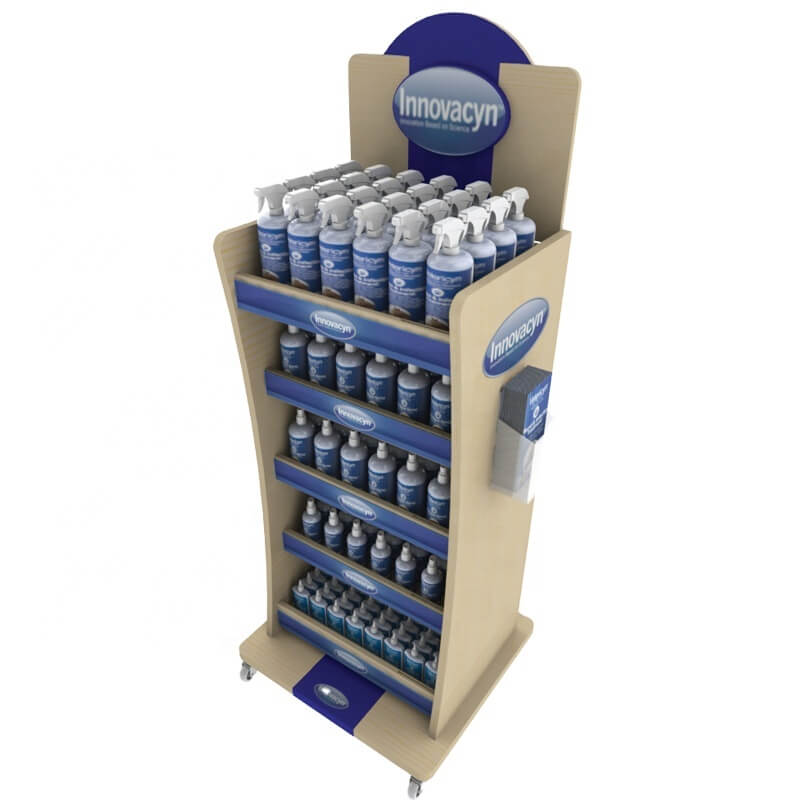 Metal flooring bottled water display rack, wire stand for beverage,water
