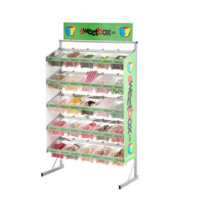 Hot sale modern shopping mall retail candy multilayer metal display stand