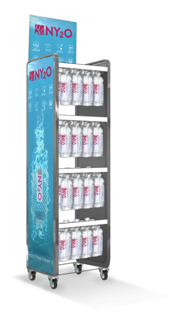 Wholesale Custom Retail Store Supermarket Pop Metal Liquid Wine Water Bottle Beverage Display Rack