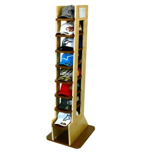 Wholesale wooden 2 sided slatwall unit display for hanging shoes