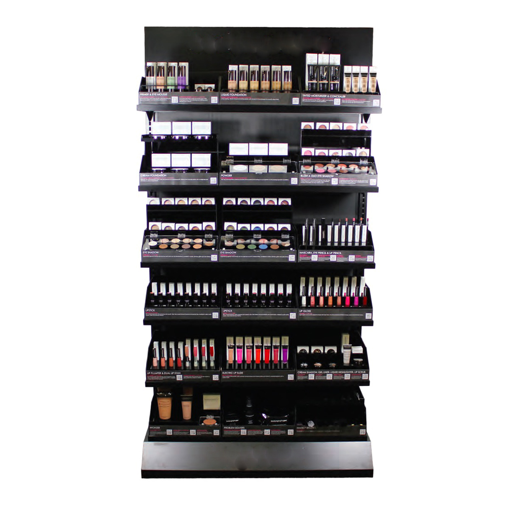 Multifunctional Used in Eye Shadow and Lipstick Acrylic Metal floor cosmetic display shelves
