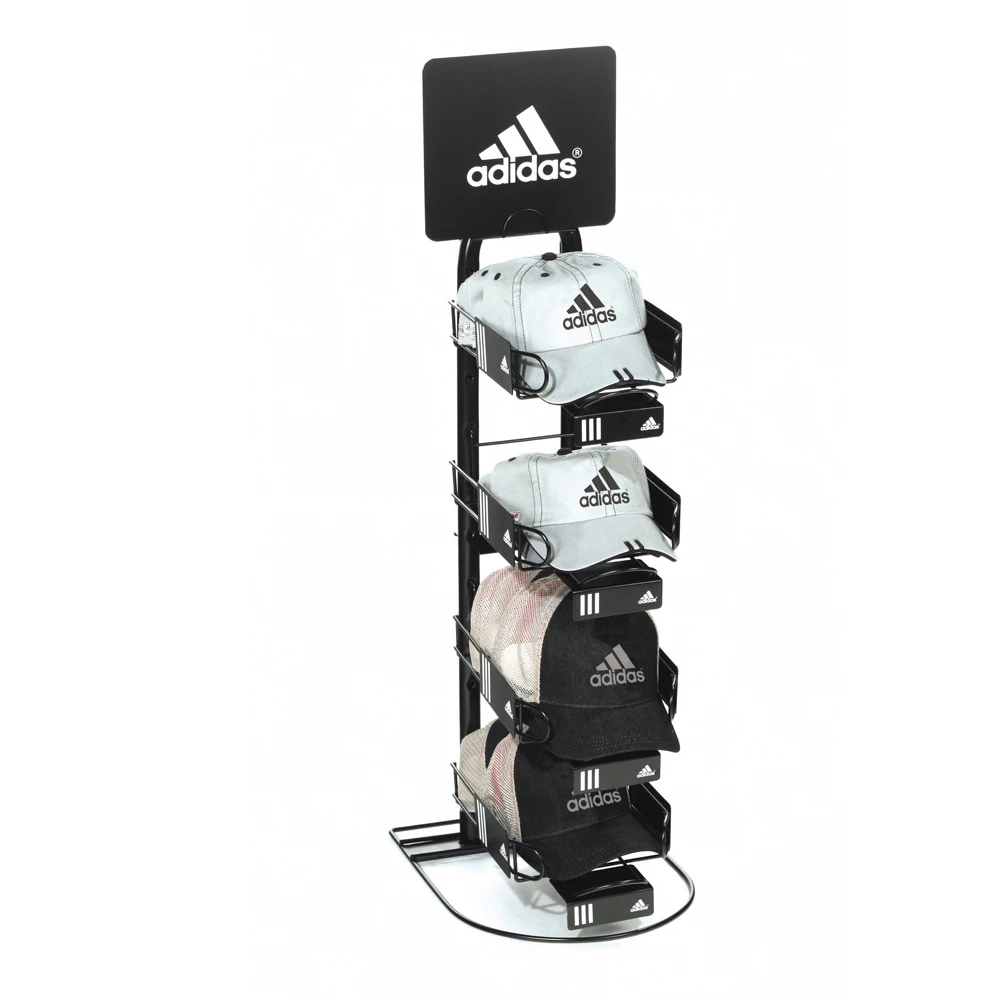 New arrival hot sale floor standing double sides hat display rack for retail store