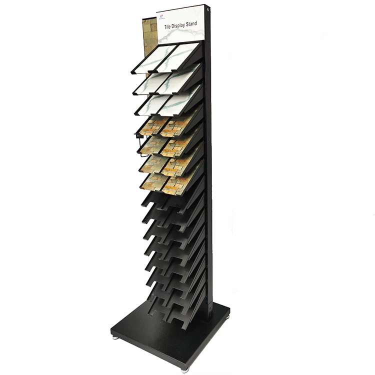 2021 new style ceramic tile display stand customized one side metal floor display Stand Rack