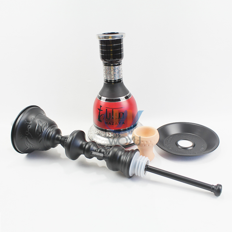 SS343 Black Egyptian Hookah With Ice Chamber