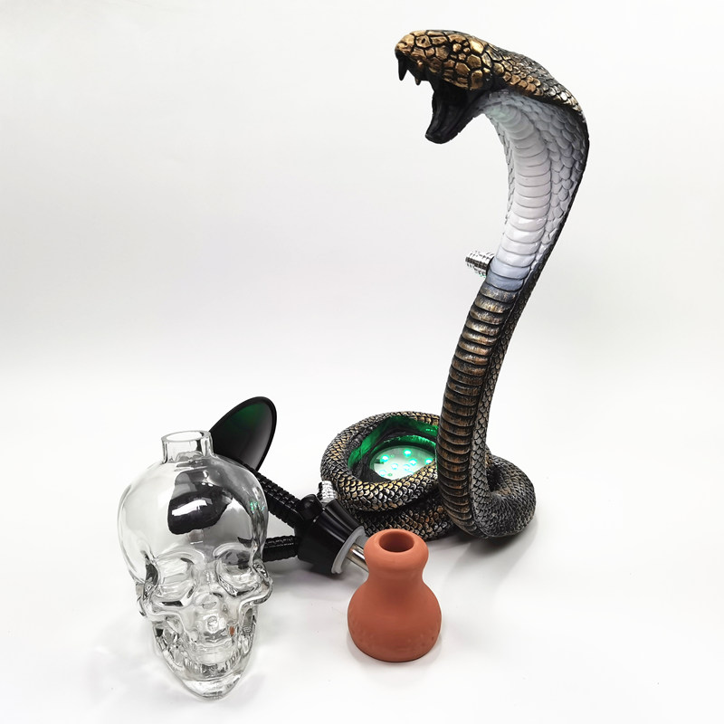SN01 skull glass shisha snake hookah