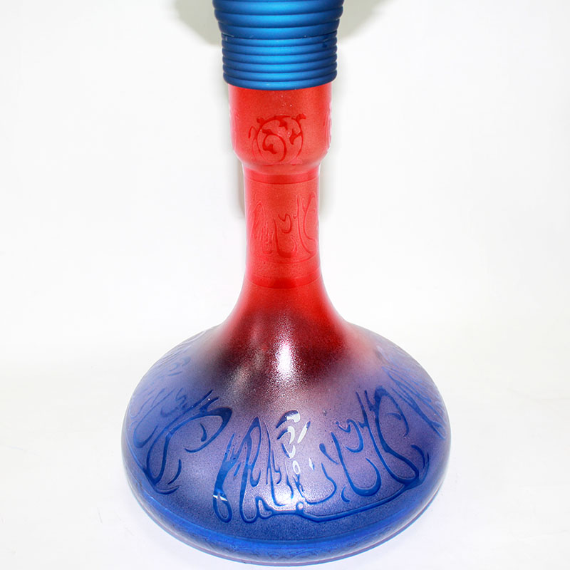 AL3046 blue & red glass hookah