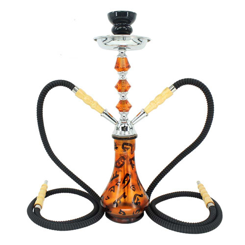 small iron hookah with 2 pipes