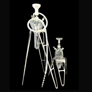 WY-SSGL02 Without Light Absorbing 304 Stainless Steel Glass Hookah Tall And Short Frame