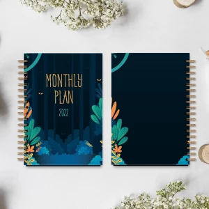 Wholesale 2022 Hardcover Notepad Spiral Self Inspirational Notebook Monthly Planner book