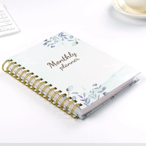 2022 flowers Spiral Hardcover Weekly Goals Notepad Journal Notebook Monthly Planner