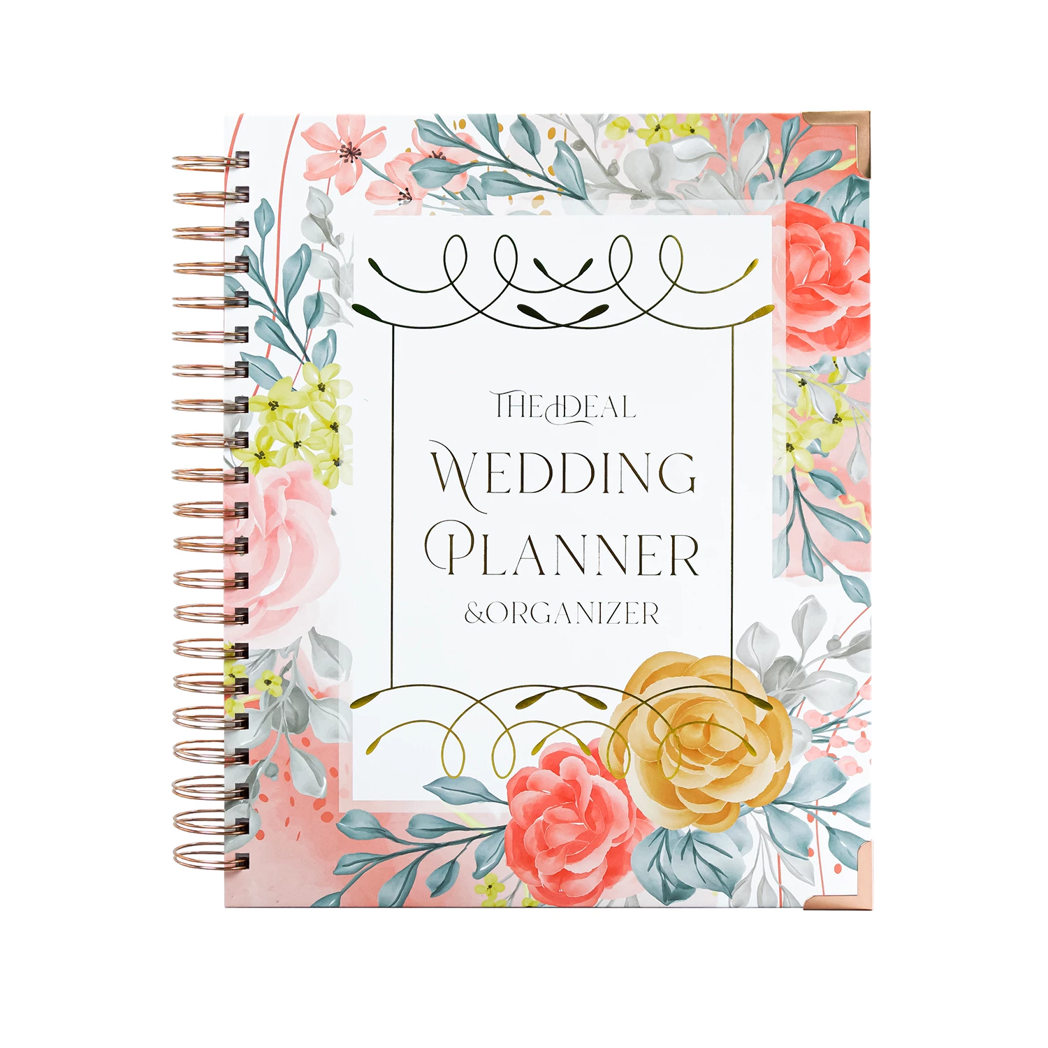 Wedding Planner Book and Organizer Happy Wedding Planner Engagement Gift for Bride - Make Your Wedding Countdown Planning Easy and Organized (flower)