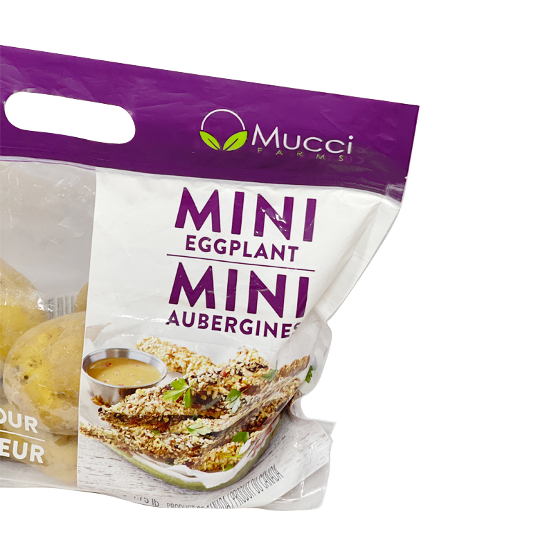 Mucci Mini Eggplant Potato Tomato Orange Apple Pear Onions Free Samples Bopp Fruit Pouch Vegetable Packaging Transparent Fruit Packaging Bag