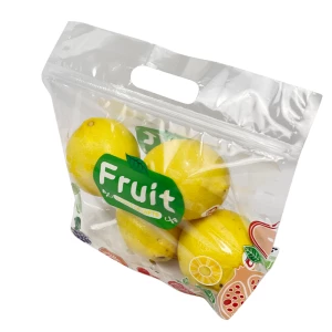 Customized Logo Printing Environment Friendly 100% Food Grade Material Laminated Grape Cherry Tomato Potato Apple Pear Cucumber Peppers Transparent Bag With Air Hole