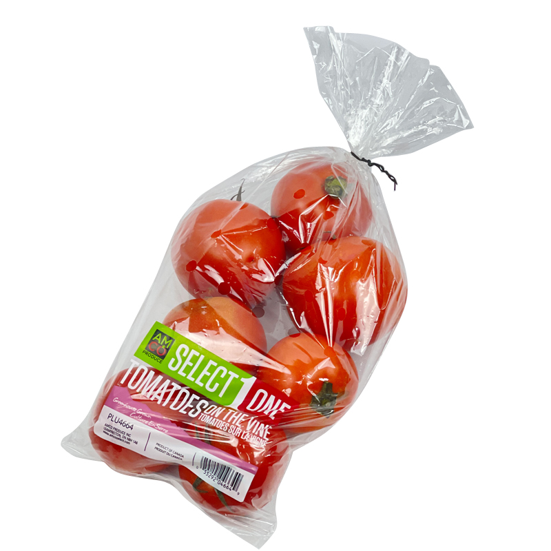 AMCO Tomatoes Triangular Packaging Bag With Air Hole Customized Printing Transparent Fruit Vegetable Plastic Bag