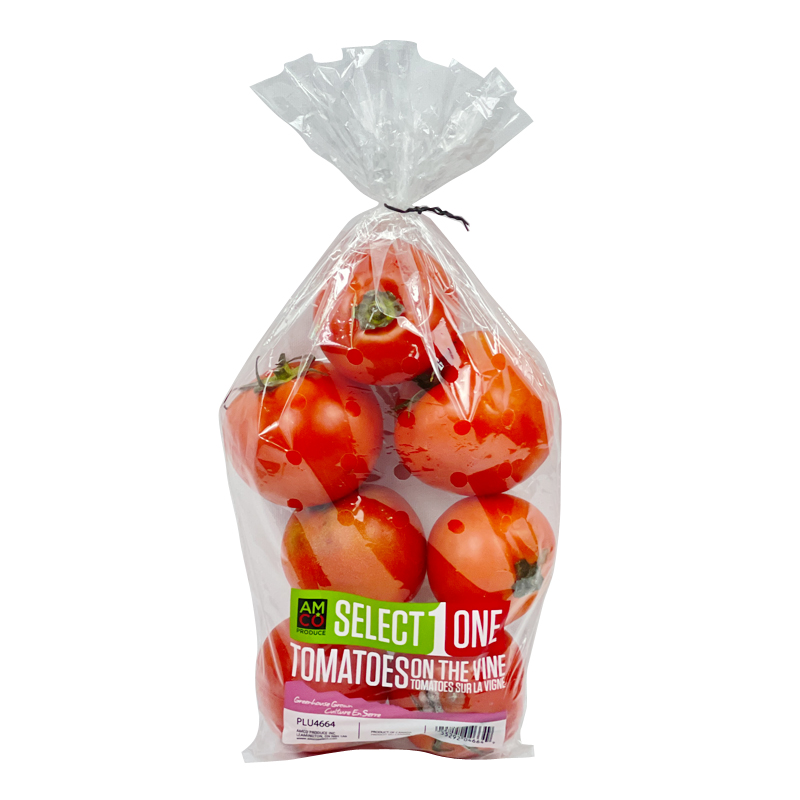 AMCO Tomatoes Triangular Packaging Bag With Air Hole Customized Printing Transparent Fruit Vegetable Plastic Bag
