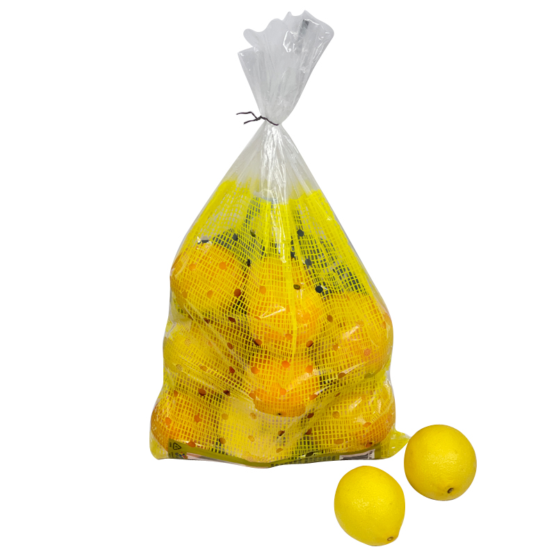 Food Grade Plastic Grapefruit Pamplemousse Poly LDPE Orange Lemon Packaging Bag With Iron Shelves Punching The Breathing Hole In The Back 5lb 2.27kg